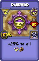 Wizard101 Storm spell card: Darkwind, Spell ID 3339