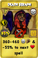 Wizard101 Death spell card: Death Seraph, Spell ID 3669
