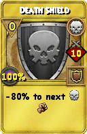 Wizard101 Death spell card: Death Shield, Spell ID 3494