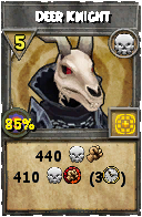 Wizard101 Death spell card: Deer Knight, Spell ID 3560