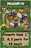 Wizard101 Gardening spell card: Dragonflies, Spell ID 3732