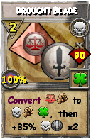 Wizard101 Death spell card: Drought Blade, Spell ID 3601