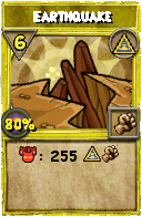 Wizard101 Myth spell card: Earthquake, Spell ID 3149