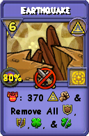 Wizard101 Myth spell card: Earthquake, Spell ID 3707