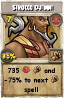 Wizard101 Balance spell card: Sirocco Djinni, Spell ID 3632