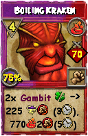 Wizard101 Fire spell card: Boiling Kraken, Spell ID 3624