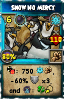 Wizard101 Ice spell card: Snow No Mercy, Spell ID 3293