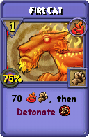 Wizard101 Fire spell card: Fire Cat, Spell ID 3442