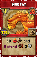 Wizard101 Fire spell card: Fire Cat, Spell ID 3470