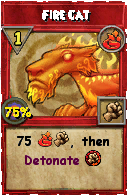 Wizard101 Fire spell card: Fire Cat, Spell ID 3444