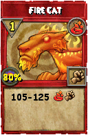 Wizard101 Fire spell card: Fire Cat, Spell ID 3489
