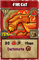 Wizard101 Fire spell card: Fire Cat, Spell ID 3443