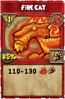 Wizard101 Fire spell card: Fire Cat, Spell ID 3488
