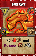 Wizard101 Fire spell card: Fire Cat, Spell ID 3472