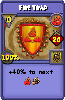 Wizard101 Fire spell card: Fire Trap, Spell ID 3414