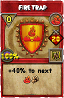 Wizard101 Fire spell card: Fire Trap, Spell ID 3414
