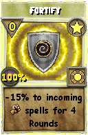 Wizard101 Star spell card: Fortify, Spell ID 3303