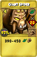 Wizard101 Life spell card: Giant Spider, Spell ID 3029