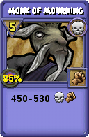 Wizard101 Death spell card: Monk of Mourning, Spell ID 3387
