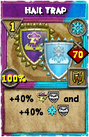 Wizard101 Ice spell card: Hail Trap, Spell ID 3405