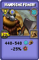 Wizard101 Ice spell card: Handsome Fomori, Spell ID 3004