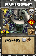 Wizard101 Death spell card: Death Helephant, Spell ID 3644
