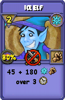 Wizard101 Ice spell card: Ice Elf, Spell ID 3823