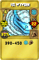 Wizard101 Ice spell card: Ice Wyvern, Spell ID 3952