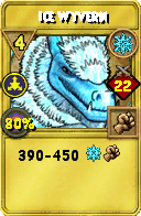 Wizard101 Ice spell card: Ice Wyvern, Spell ID 3923