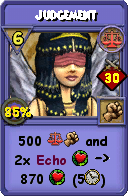 Wizard101 Balance spell card: Judgement, Spell ID 3180