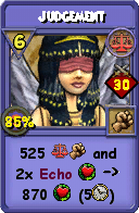 Wizard101 Balance spell card: Judgement, Spell ID 3182