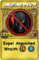 Wizard101 Myth spell card: Anguished Wraith, Spell ID 3511