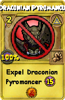 Wizard101 Myth spell card: Draconian Pyromancer, Spell ID 3589