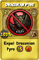 Wizard101 Myth spell card: Draconian Pyro, Spell ID 3607
