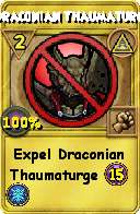 Wizard101 Myth spell card: Draconian Thaumaturge, Spell ID 3619