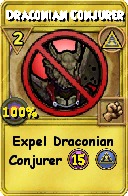 Wizard101 Myth spell card: Draconian Conjurer, Spell ID 3557
