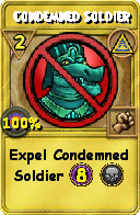Wizard101 Myth spell card: Condemned Soldier, Spell ID 3529