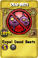 Wizard101 Myth spell card: Dead Beets, Spell ID 3578