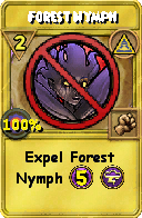 Wizard101 Myth spell card: Forest Nymph, Spell ID 3618