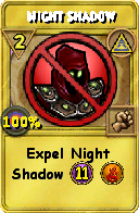 Wizard101 Myth spell card: Night Shadow, Spell ID 3609