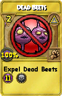 Wizard101 Myth spell card: Dead Beets, Spell ID 3506