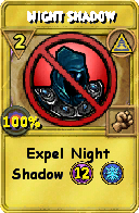 Wizard101 Myth spell card: Night Shadow, Spell ID 3583