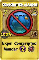 Wizard101 Myth spell card: Conscripted Mander, Spell ID 3614
