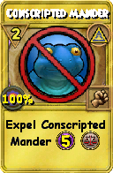 Wizard101 Myth spell card: Conscripted Mander, Spell ID 3554