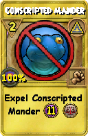 Wizard101 Myth spell card: Conscripted Mander, Spell ID 3507