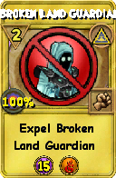 Wizard101 Myth spell card: Broken Land Guardian, Spell ID 3563