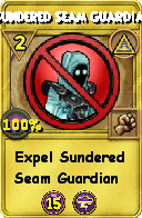 Wizard101 Myth spell card: Sundered Seam Guardian, Spell ID 3525