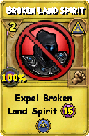 Wizard101 Myth spell card: Broken Land Spirit, Spell ID 3592