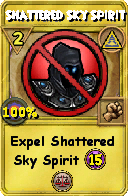 Wizard101 Myth spell card: Shattered Sky Spirit, Spell ID 3597