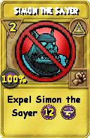 Wizard101 Myth spell card: Simon the Sayer, Spell ID 3580